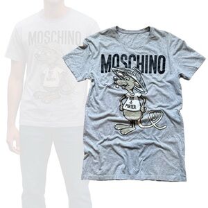Rat-a-porter t-shirt gray with moschino graphic Revolve